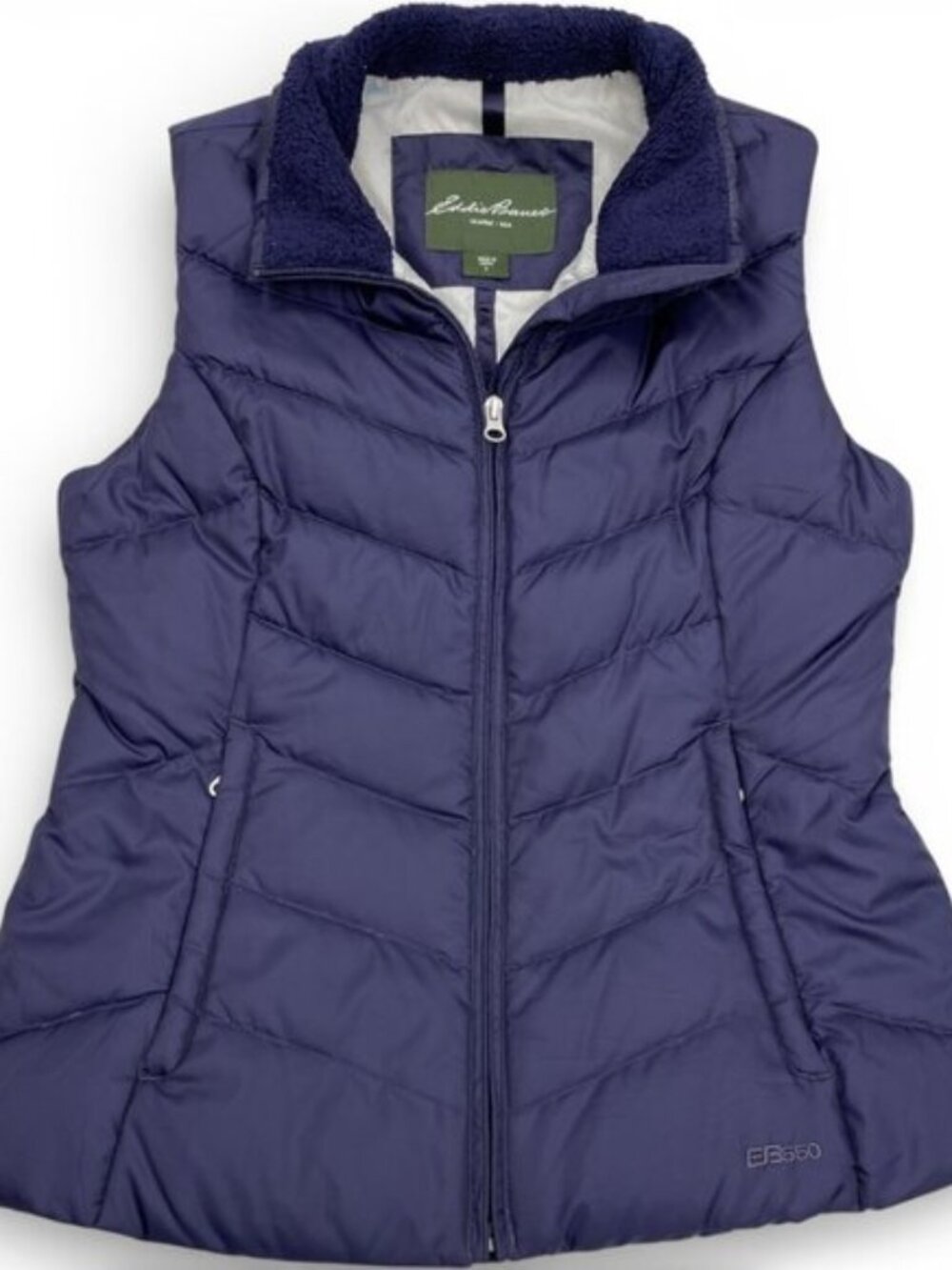 Eddie Bauer EB550 Premium Goose Down Puffer Ski Vest Purple Women's S